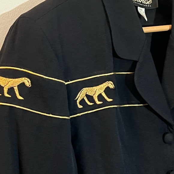 Vintage Embroidered Gold Panther Cropped Jacket - Picture 9 of 13
